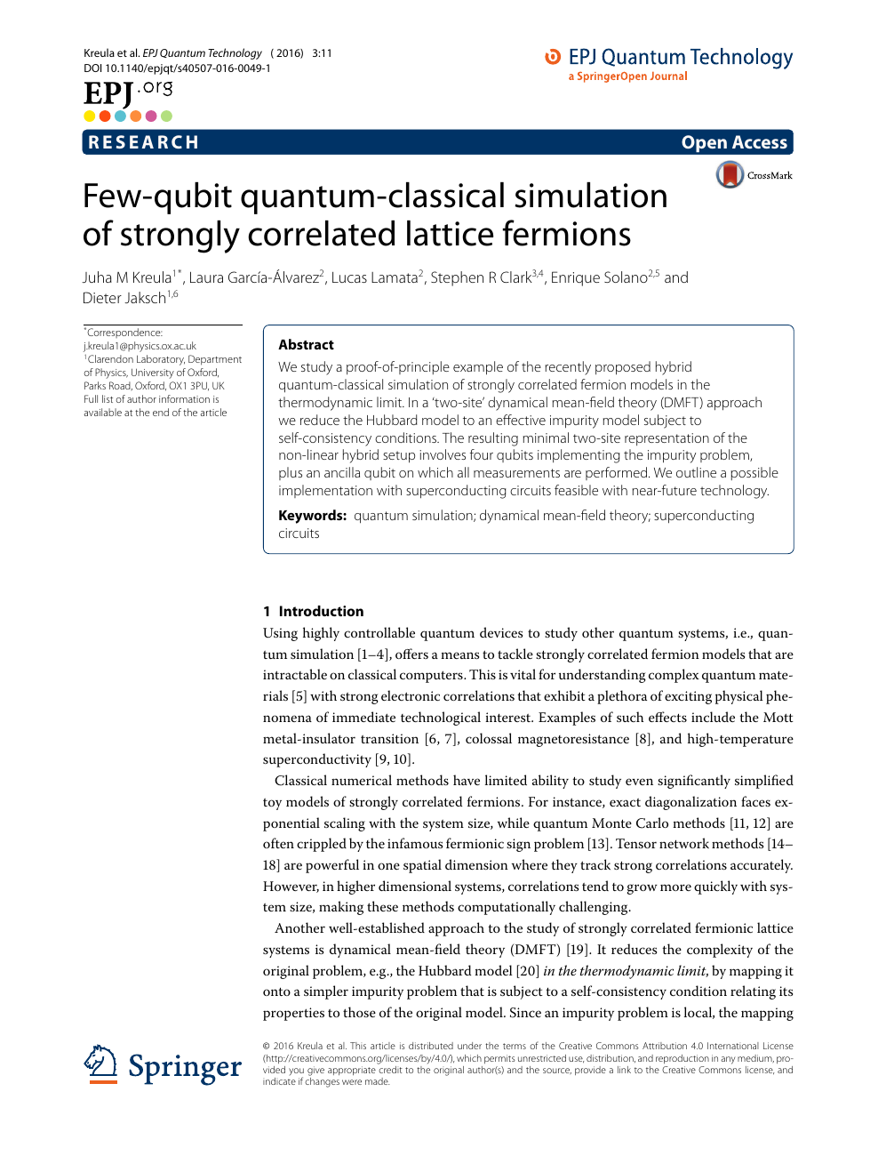 Few Qubit Quantum Classical Simulation Of Strongly Correlated Lattice Fermions Topic Of Research Paper In Nano Technology Download Scholarly Article Pdf And Read For Free On Cyberleninka Open Science Hub