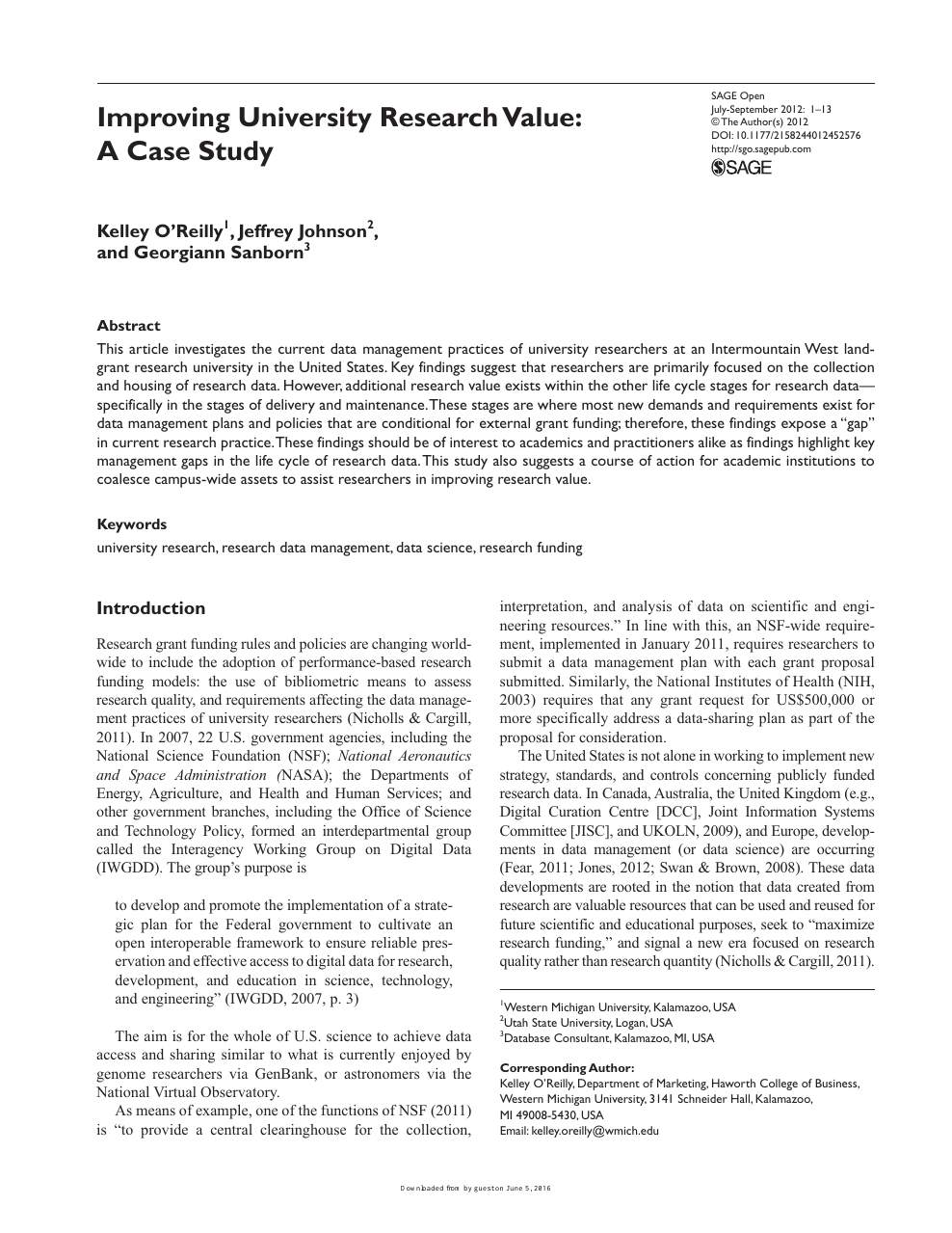 research article case study