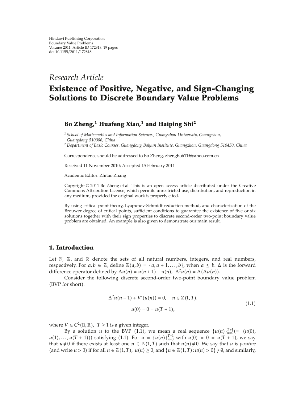 Existence Of Positive Negative And Sign Changing Solutions To Discrete Boundary Value Problems Topic Of Research Paper In Mathematics Download Scholarly Article Pdf And Read For Free On Cyberleninka Open Science Hub