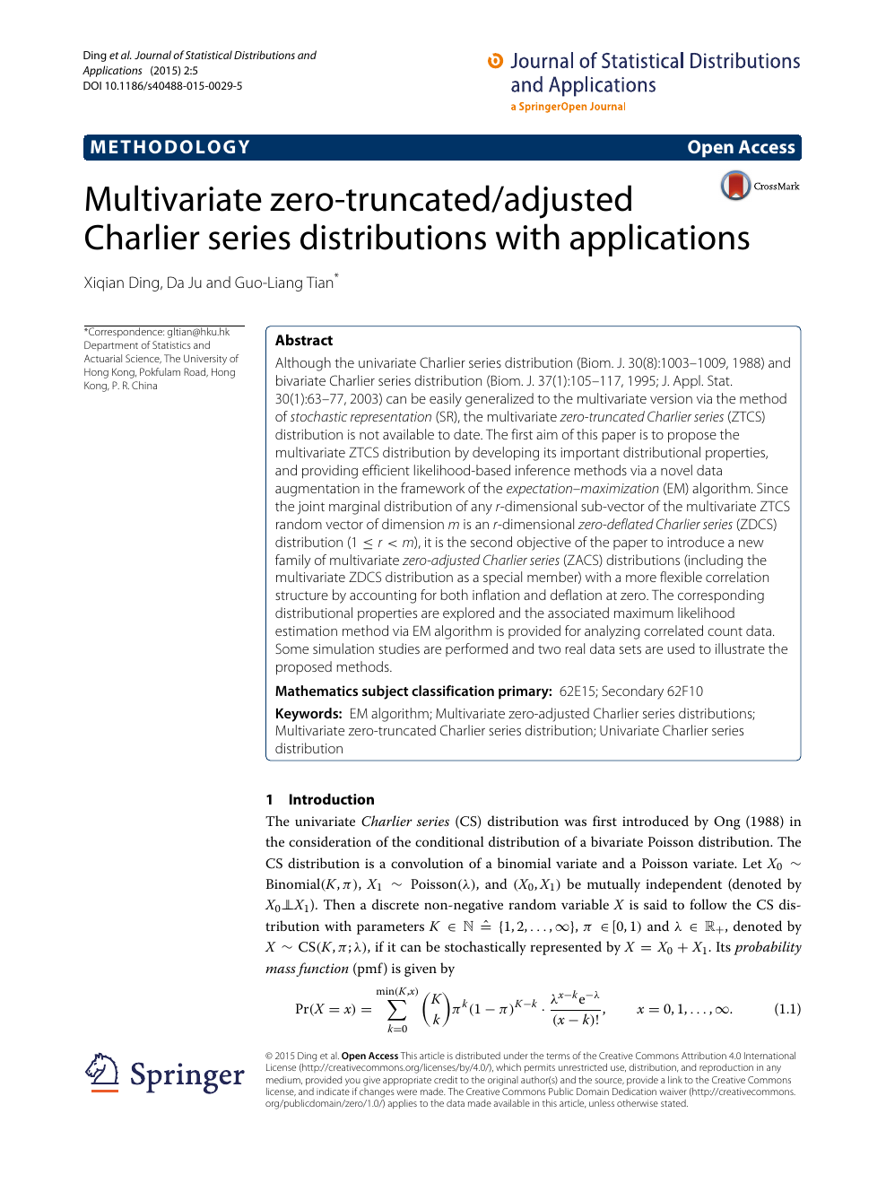 Multivariate Zero Truncated Adjusted Charlier Series Distributions With Applications Topic Of Research Paper In Mathematics Download Scholarly Article Pdf And Read For Free On Cyberleninka Open Science Hub
