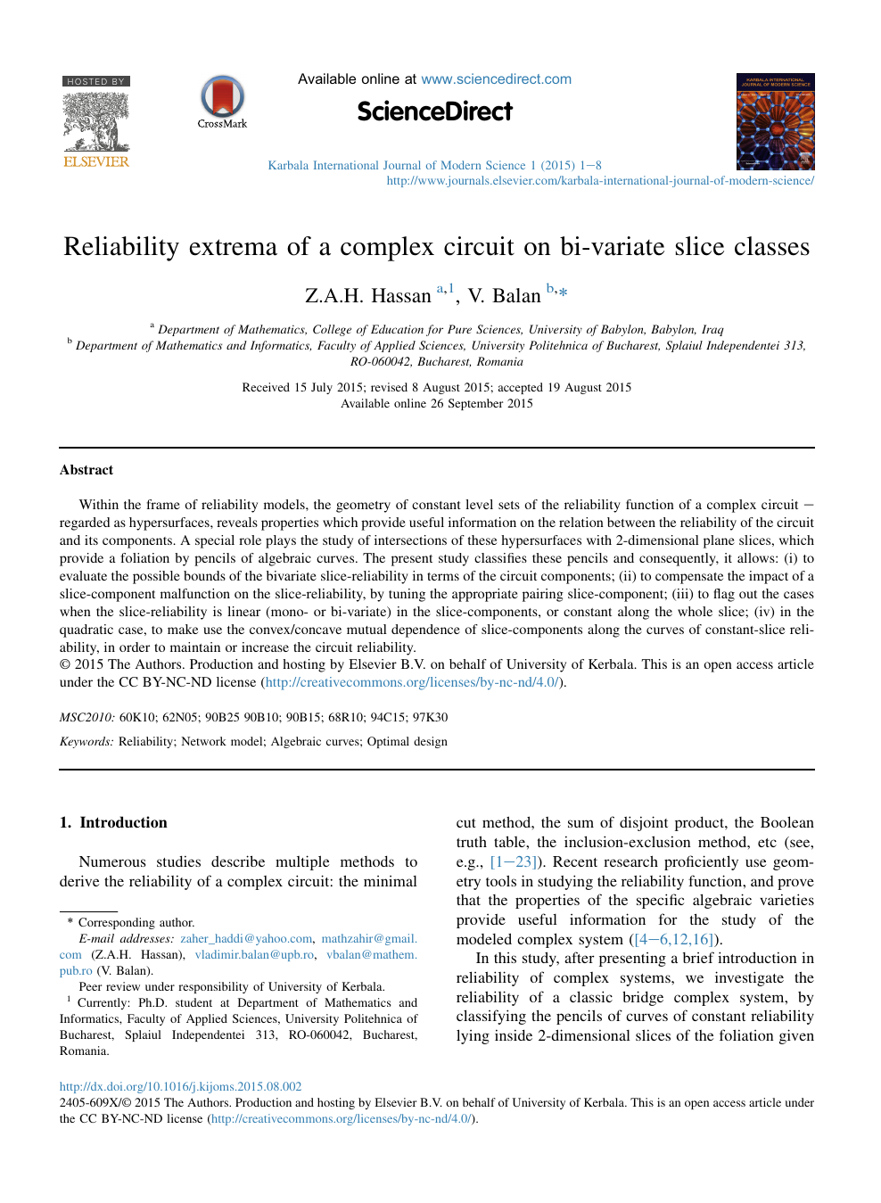 Reliability Extrema Of A Complex Circuit On Bi Variate Slice Classes Topic Of Research Paper In Computer And Information Sciences Download Scholarly Article Pdf And Read For Free On Cyberleninka Open Science