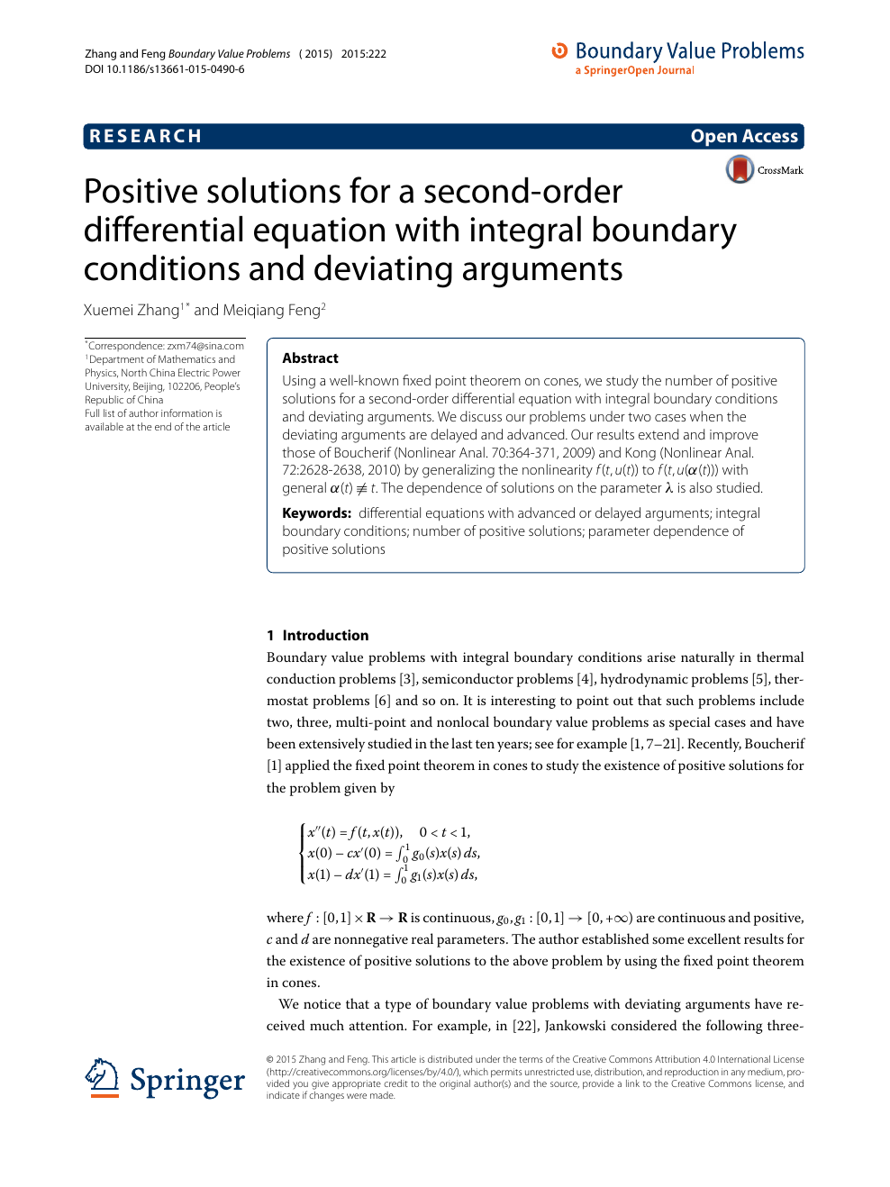 Positive Solutions For A Second Order Differential Equation With Integral Boundary Conditions And Deviating Arguments Topic Of Research Paper In Mathematics Download Scholarly Article Pdf And Read For Free On Cyberleninka Open