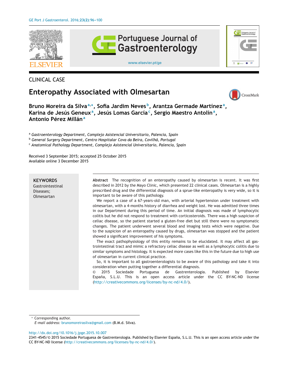 Enteropathy Associated With Olmesartan Topic Of Research Paper In Clinical Medicine Download Scholarly Article Pdf And Read For Free On Cyberleninka Open Science Hub