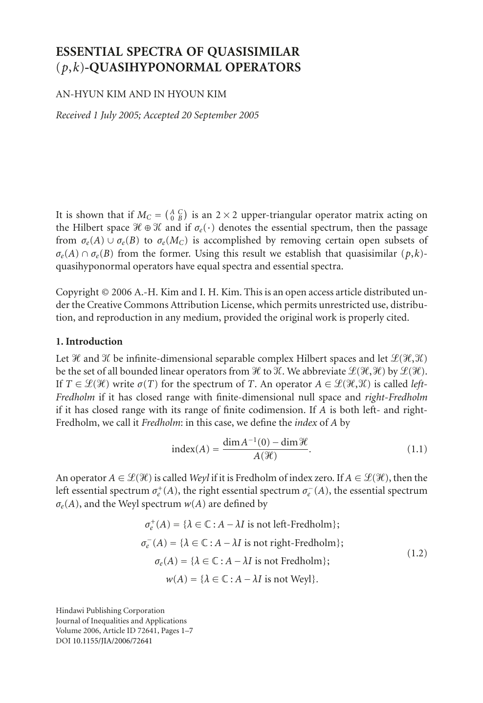 Essential Spectra Of Quasisimilar P K Quasihyponormal Operators Topic Of Research Paper In Mathematics Download Scholarly Article Pdf And Read For Free On Cyberleninka Open Science Hub