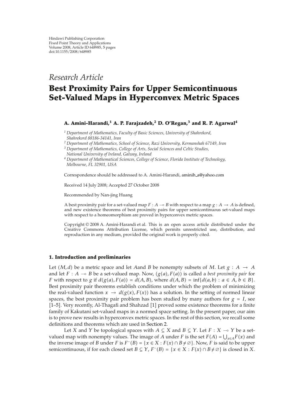 Best Proximity Pairs For Upper Semicontinuous Set Valued Maps In Hyperconvex Metric Spaces Topic Of Research Paper In Mathematics Download Scholarly Article Pdf And Read For Free On Cyberleninka Open Science Hub