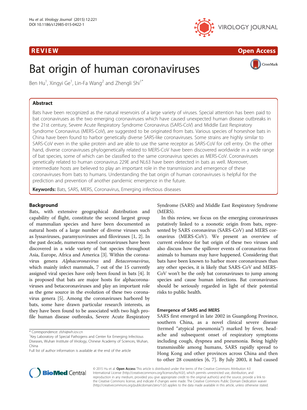 Bat Origin Of Human Coronaviruses Topic Of Research Paper In Veterinary Science Download Scholarly Article Pdf And Read For Free On Cyberleninka Open Science Hub