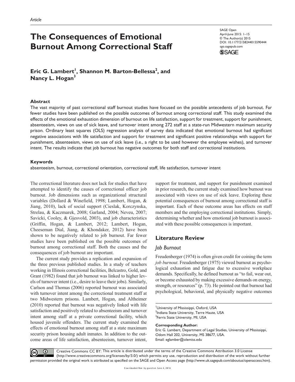 The Consequences Of Emotional Burnout Among Correctional Staff Topic Of Research Paper In Sociology Download Scholarly Article Pdf And Read For Free On Cyberleninka Open Science Hub
