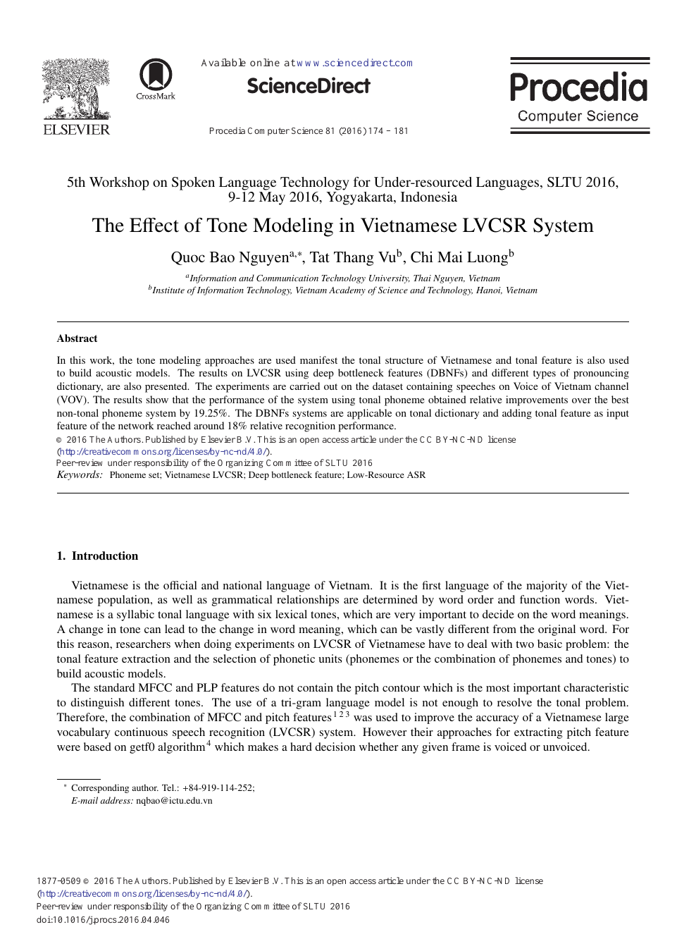 The Effect Of Tone Modeling In Vietnamese Lvcsr System Topic Of Research Paper In Computer And Information Sciences Download Scholarly Article Pdf And Read For Free On Cyberleninka Open Science Hub