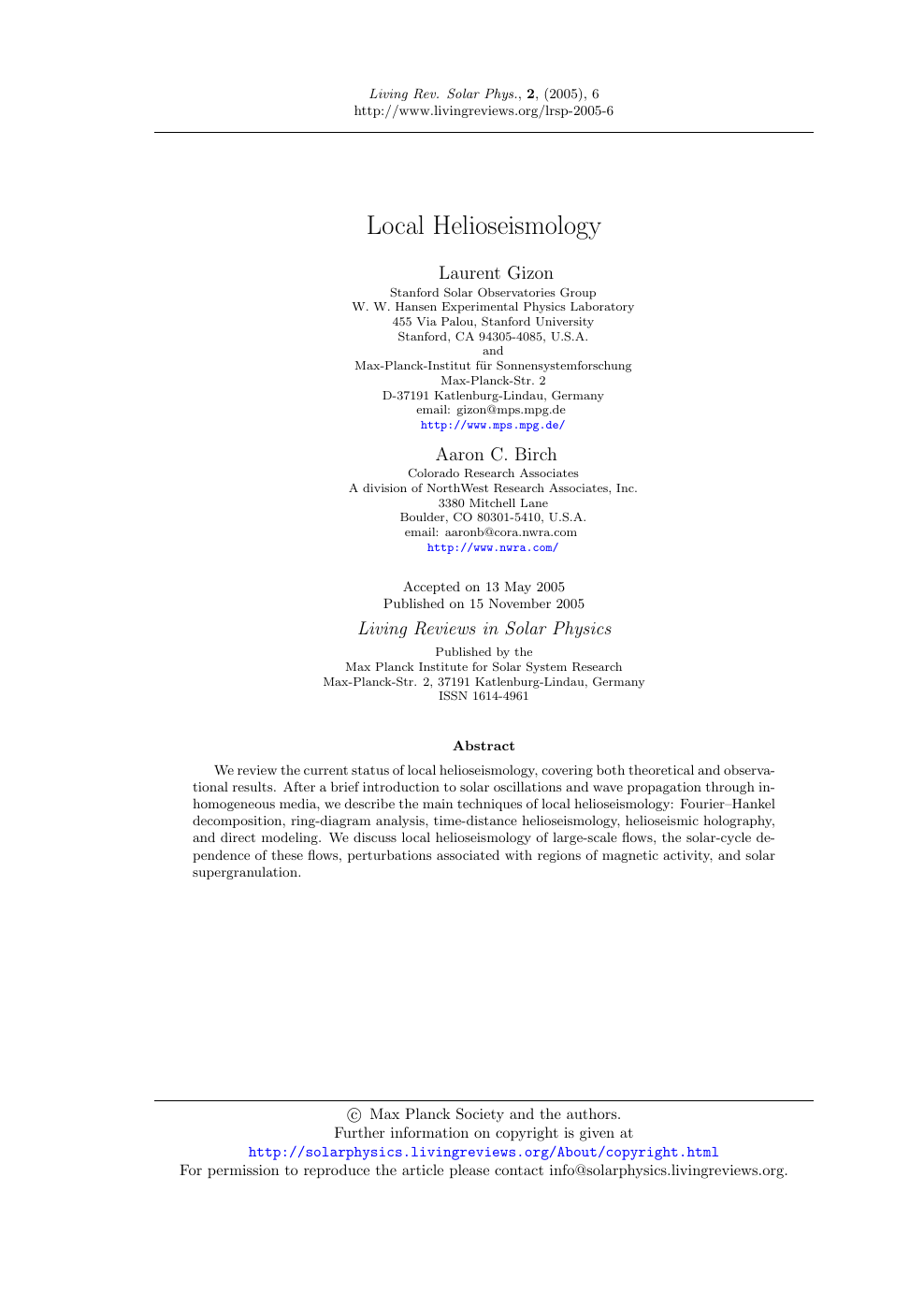 Local Helioseismology Topic Of Research Paper In Earth And Related Environmental Sciences Download Scholarly Article Pdf And Read For Free On Cyberleninka Open Science Hub