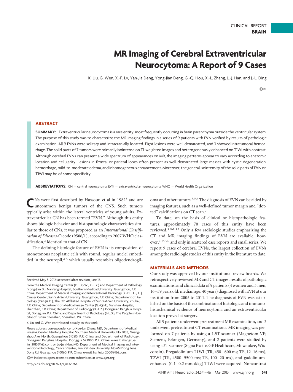 Mr Imaging Of Cerebral Extraventricular Neurocytoma A Report Of 9 Cases Topic Of Research Paper In Clinical Medicine Download Scholarly Article Pdf And Read For Free On Cyberleninka Open Science Hub