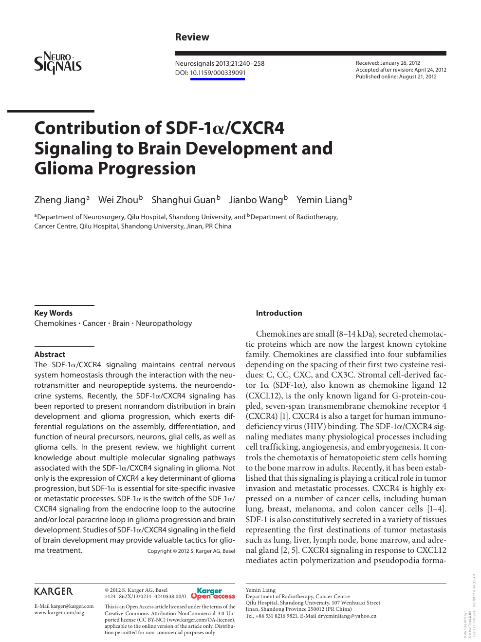 Contribution Of Sdf 1a Cxcr4 Signaling To Brain Development And Glioma Progression Topic Of Research Paper In Biological Sciences Download Scholarly Article Pdf And Read For Free On Cyberleninka Open Science Hub