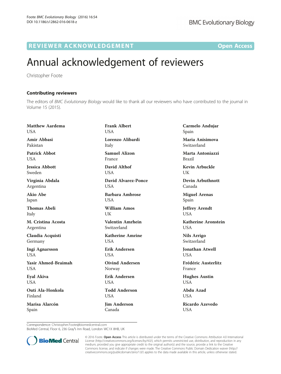 Reviewer acknowledgement 2012 – topic of research paper in Biological  sciences. Download scholarly article PDF and read for free on CyberLeninka  open science hub.