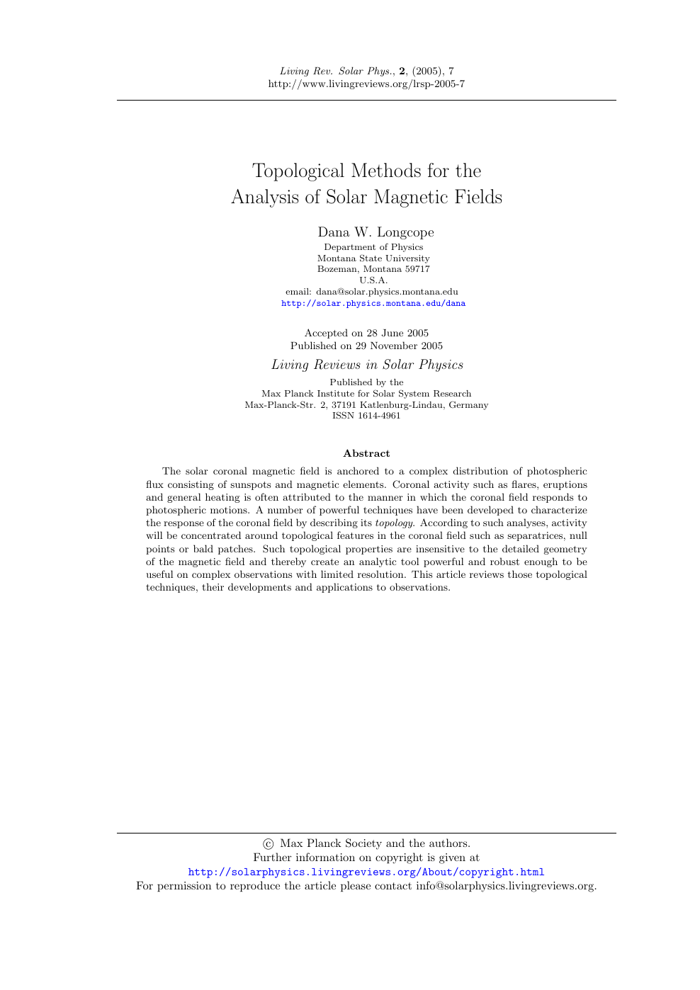 Topological Methods for the Analysis of Solar Magnetic