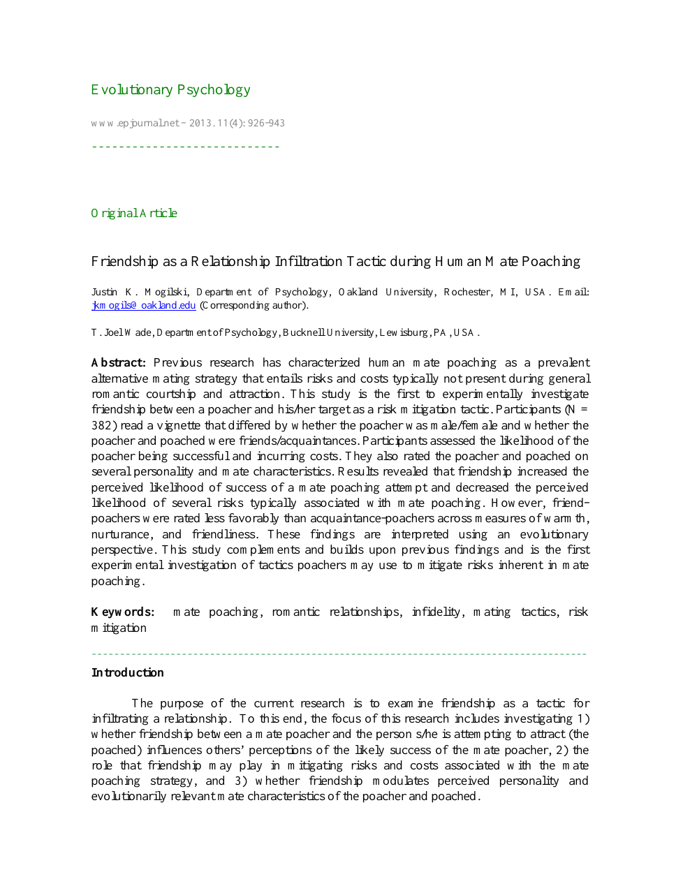 tyfoon Comorama botsen Friendship as a Relationship Infiltration Tactic during Human Mate Poaching  – topic of research paper in Psychology. Download scholarly article PDF and  read for free on CyberLeninka open science hub.