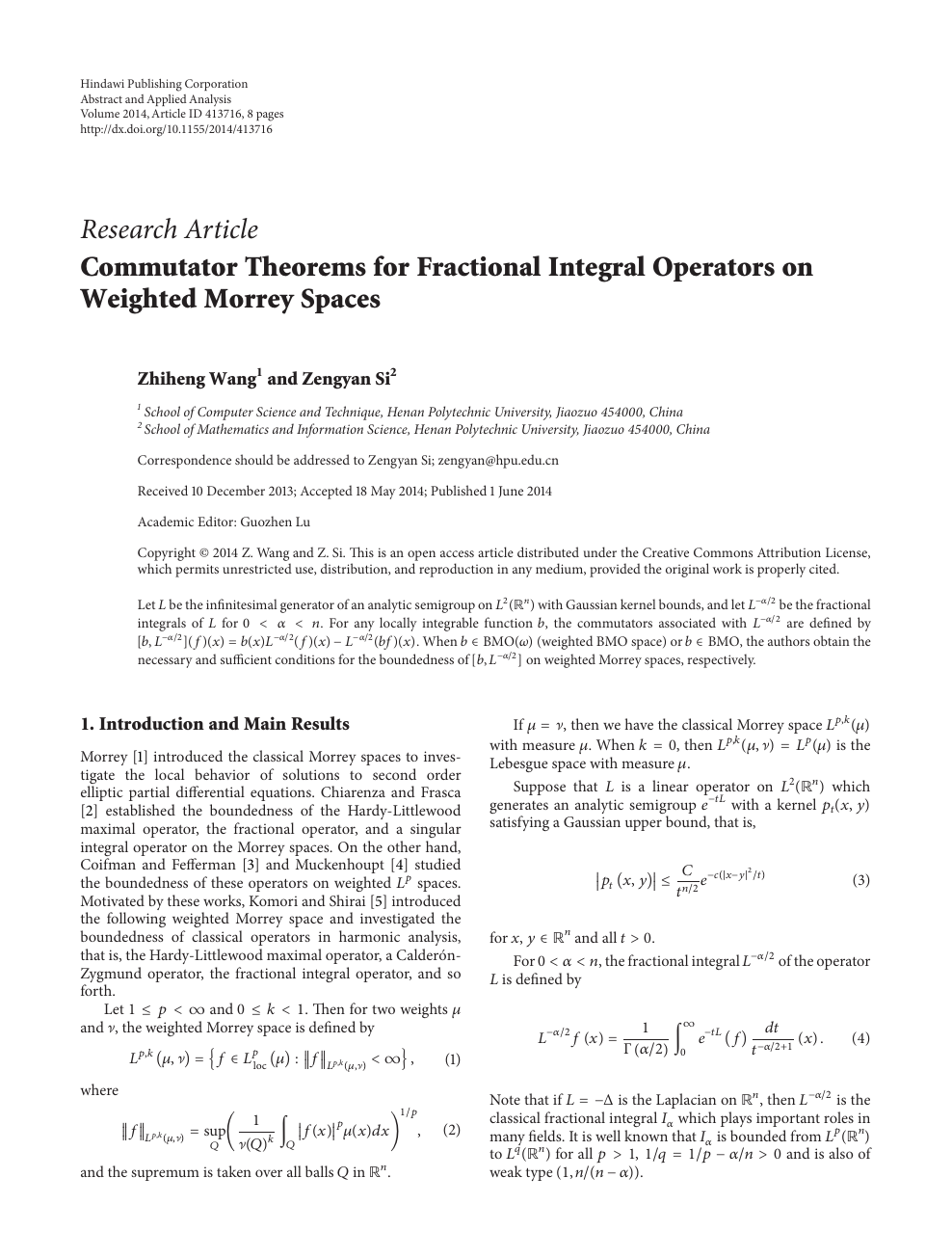 Commutator Theorems For Fractional Integral Operators On Weighted Morrey Spaces Topic Of Research Paper In Mathematics Download Scholarly Article Pdf And Read For Free On Cyberleninka Open Science Hub