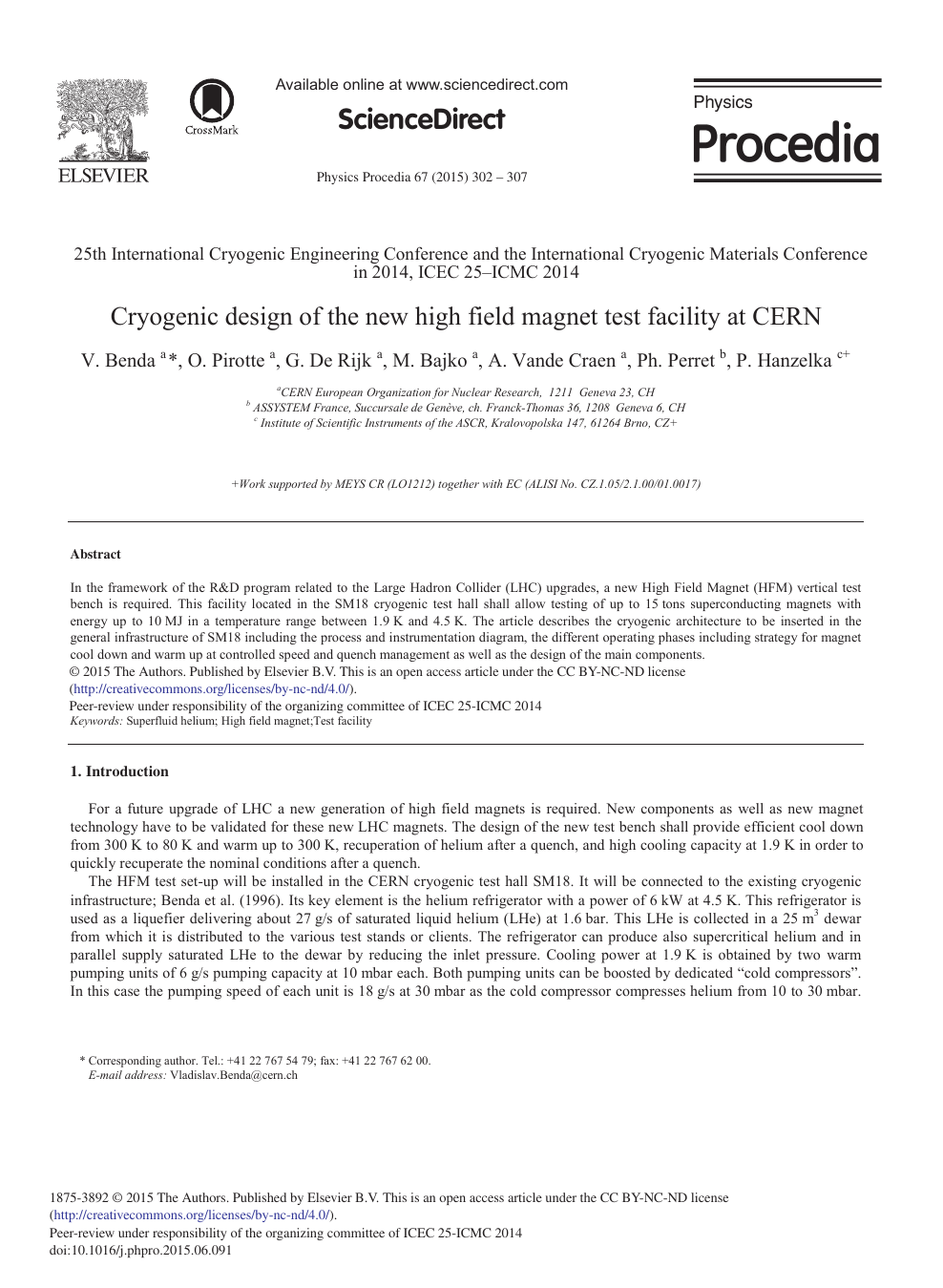 Cryogenic Design Of The New High Field Magnet Test Facility At Cern Topic Of Research Paper In Earth And Related Environmental Sciences Download Scholarly Article Pdf And Read For Free On