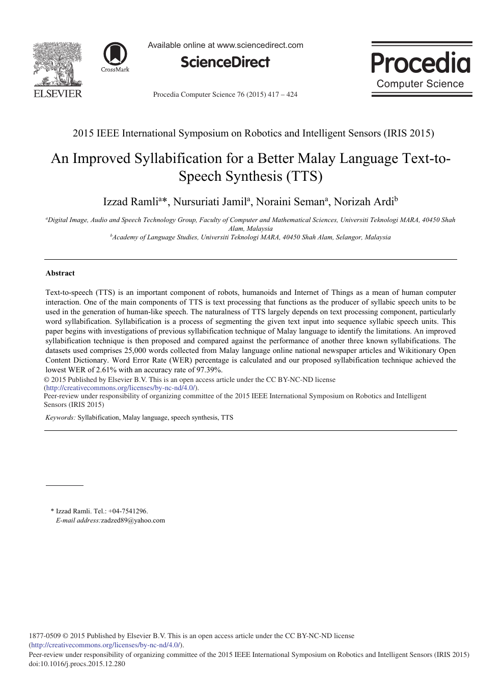 An Improved Syllabification For A Better Malay Language Text To Speech Synthesis Tts Topic Of Research Paper In Computer And Information Sciences Download Scholarly Article Pdf And Read For Free On Cyberleninka Open