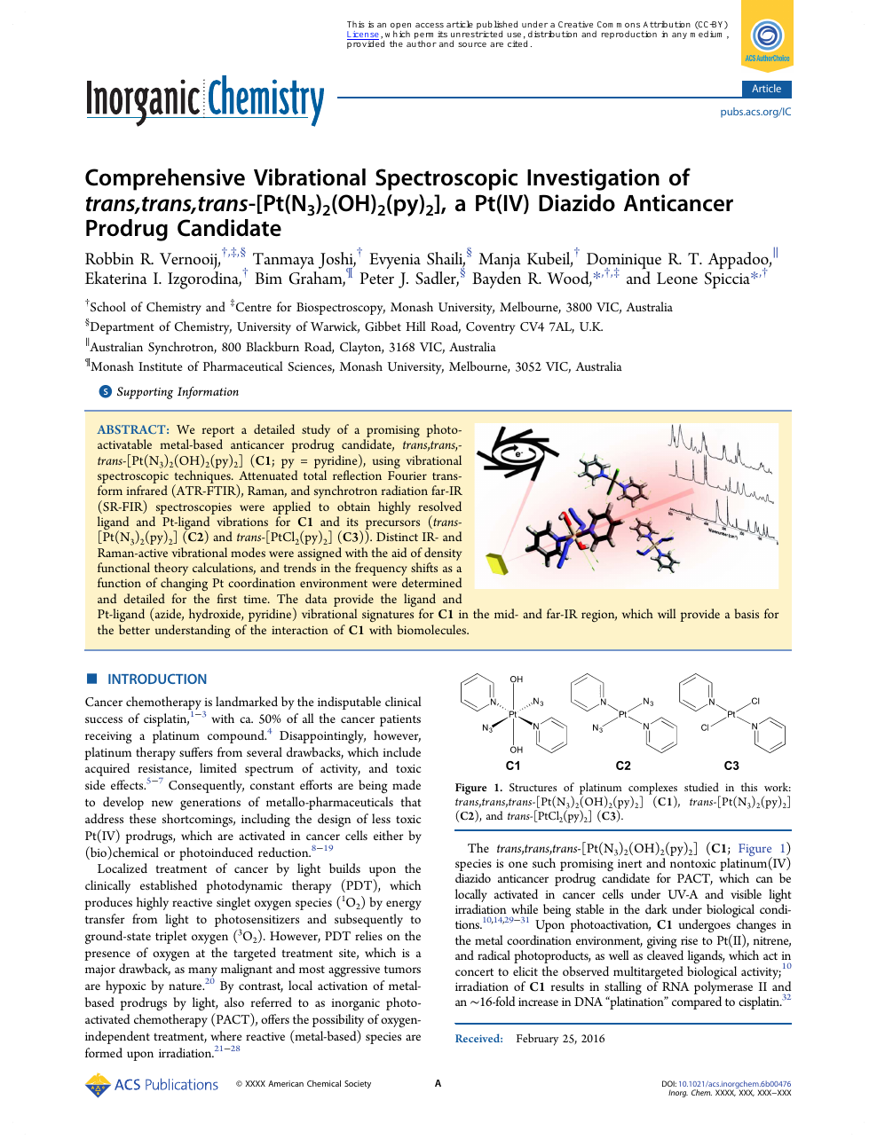Comprehensive Vibrational Spectroscopic Investigation Oftrans Trans Trans Pt N3 2 Oh 2 Py 2 A Pt Iv Diazido Anticancer Prodrug Candidate Topic Of Research Paper In Chemical Sciences Download Scholarly Article Pdf And Read For Free On