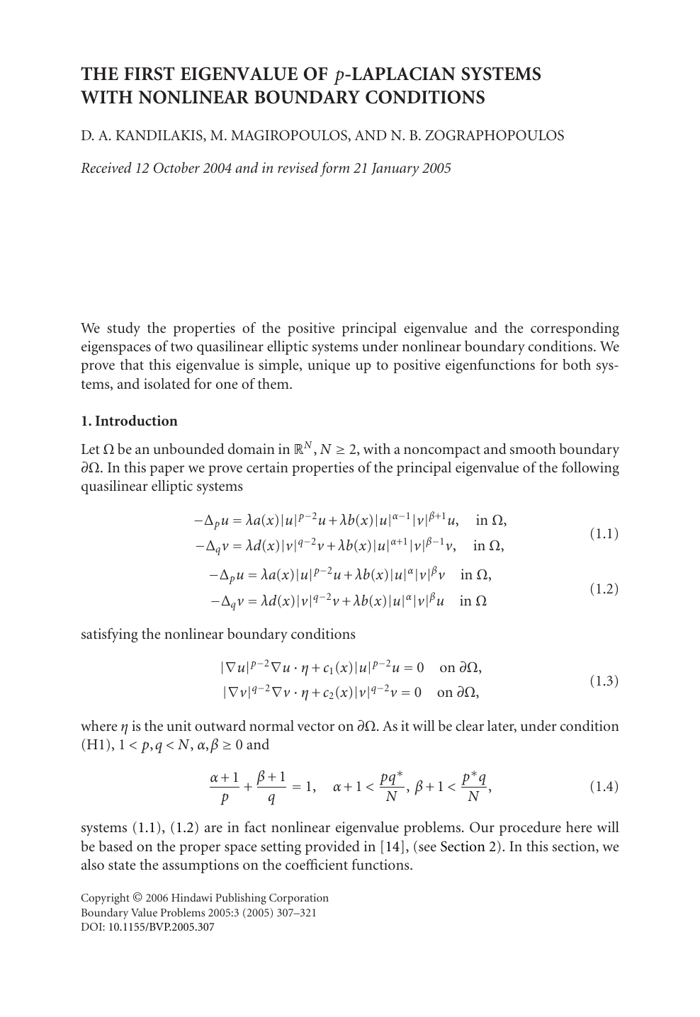 The First Eigenvalue Of Laplacian Systems With Nonlinear Boundary Conditions Topic Of Research Paper In Mathematics Download Scholarly Article Pdf And Read For Free On Cyberleninka Open Science Hub
