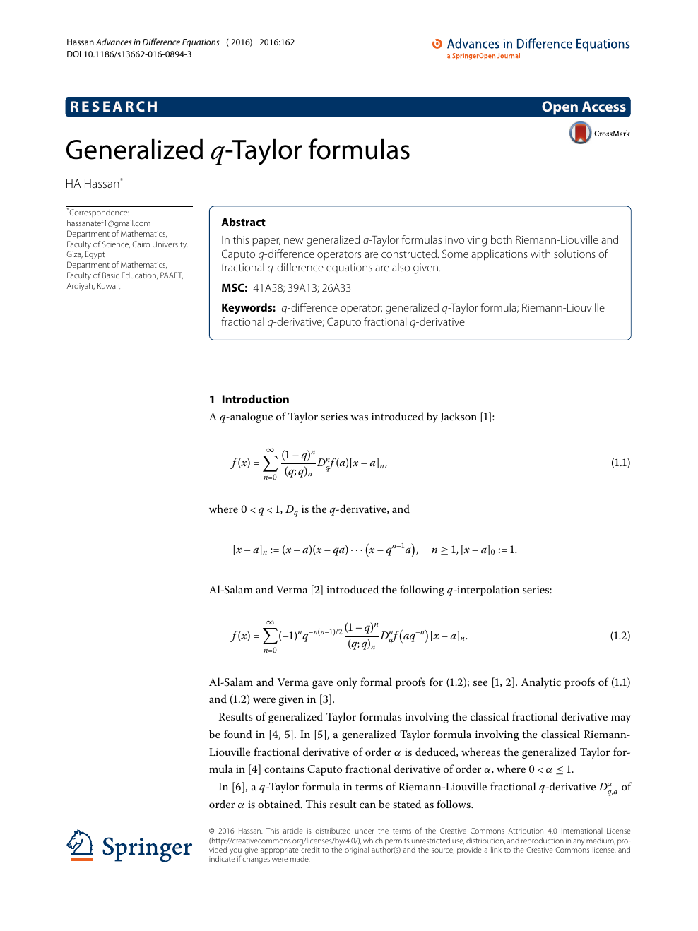 Generalized Q Taylor Formulas Topic Of Research Paper In Mathematics Download Scholarly Article Pdf And Read For Free On Cyberleninka Open Science Hub