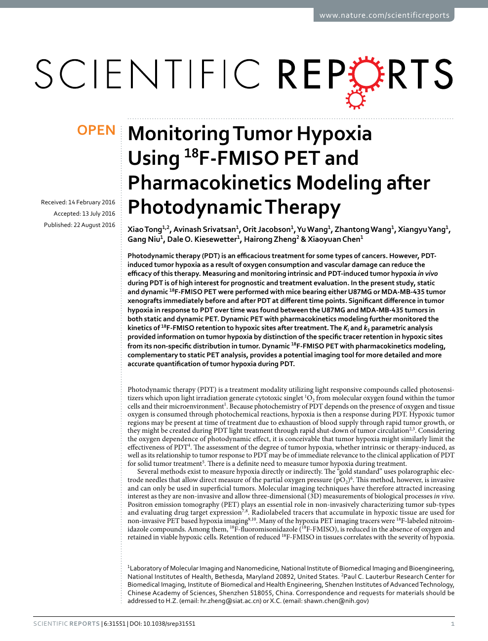 Monitoring Tumor Hypoxia Using 18f Fmiso Pet And Pharmacokinetics Modeling After Photodynamic Therapy Topic Of Research Paper In Materials Engineering Download Scholarly Article Pdf And Read For Free On Cyberleninka Open Science