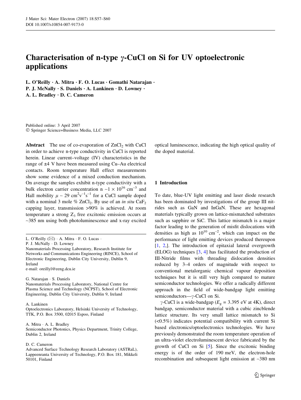 Characterisation Of N Type G Cucl On Si For Uv Optoelectronic Applications Topic Of Research Paper In Nano Technology Download Scholarly Article Pdf And Read For Free On Cyberleninka Open Science Hub