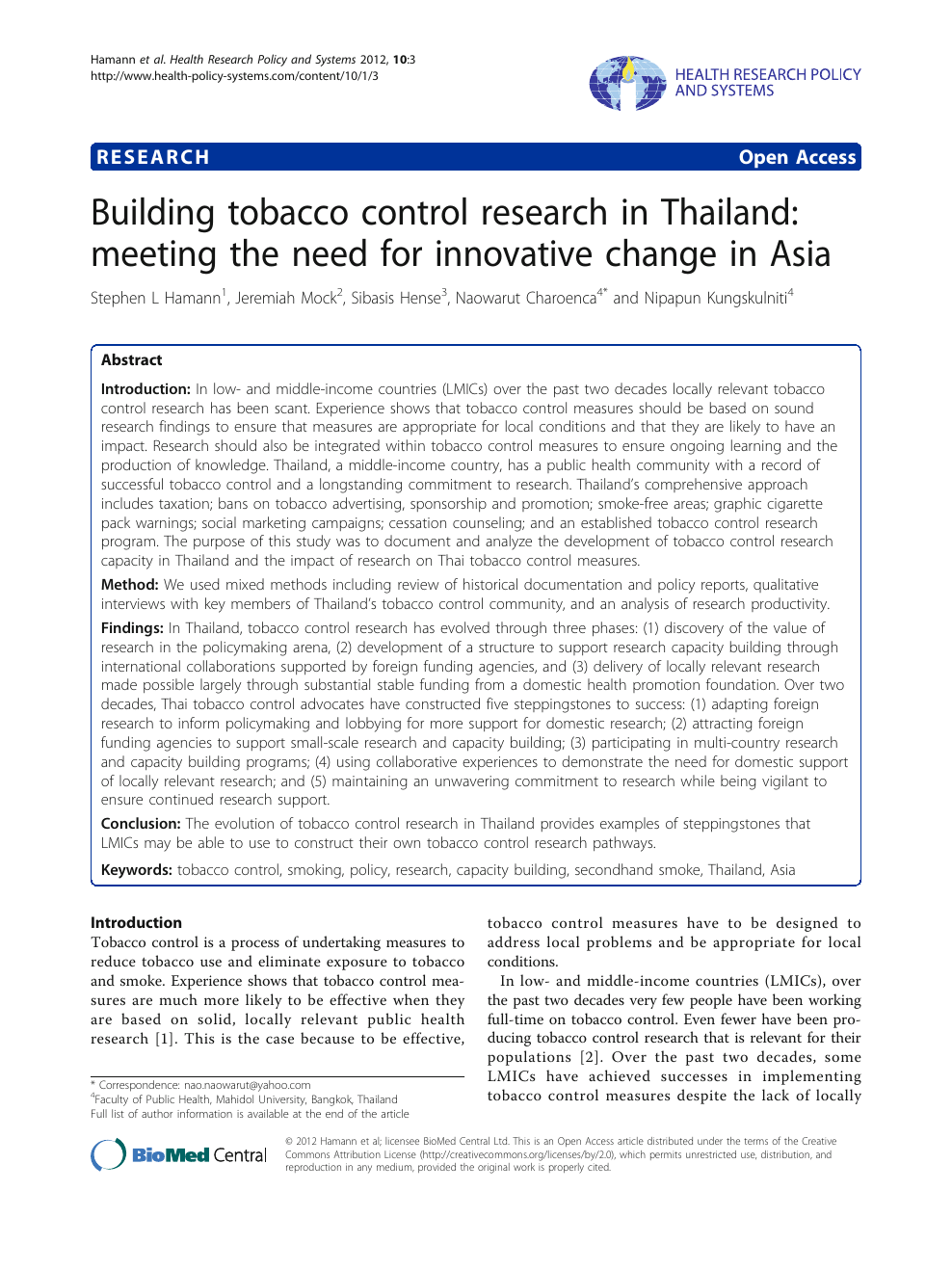 tobacco research paper