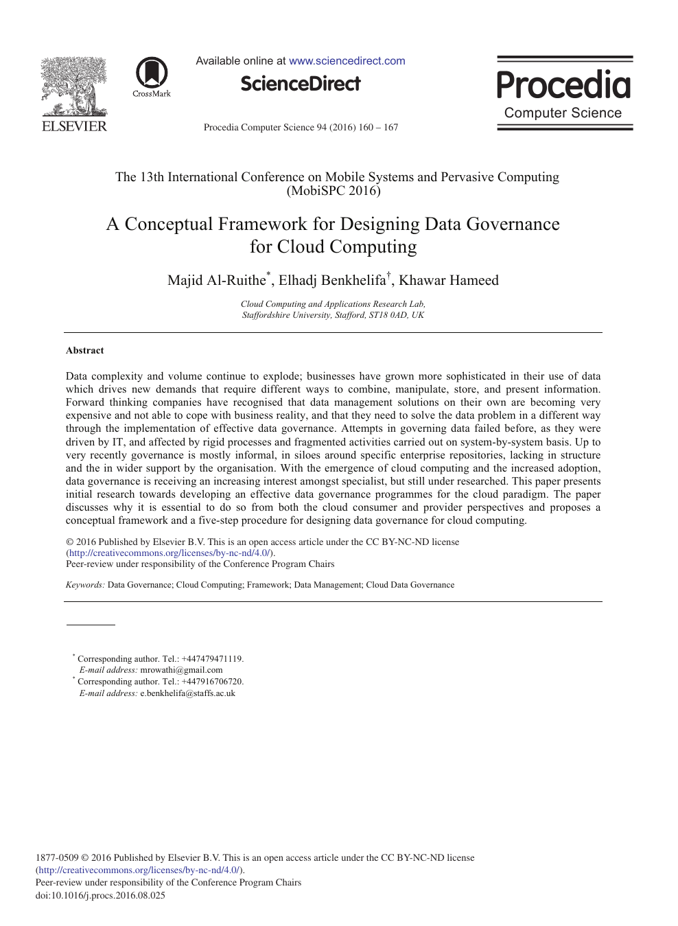 A Conceptual Framework For Designing Data Governance For Cloud Computing Topic Of Research Paper In Earth And Related Environmental Sciences Download Scholarly Article Pdf And Read For Free On Cyberleninka Open