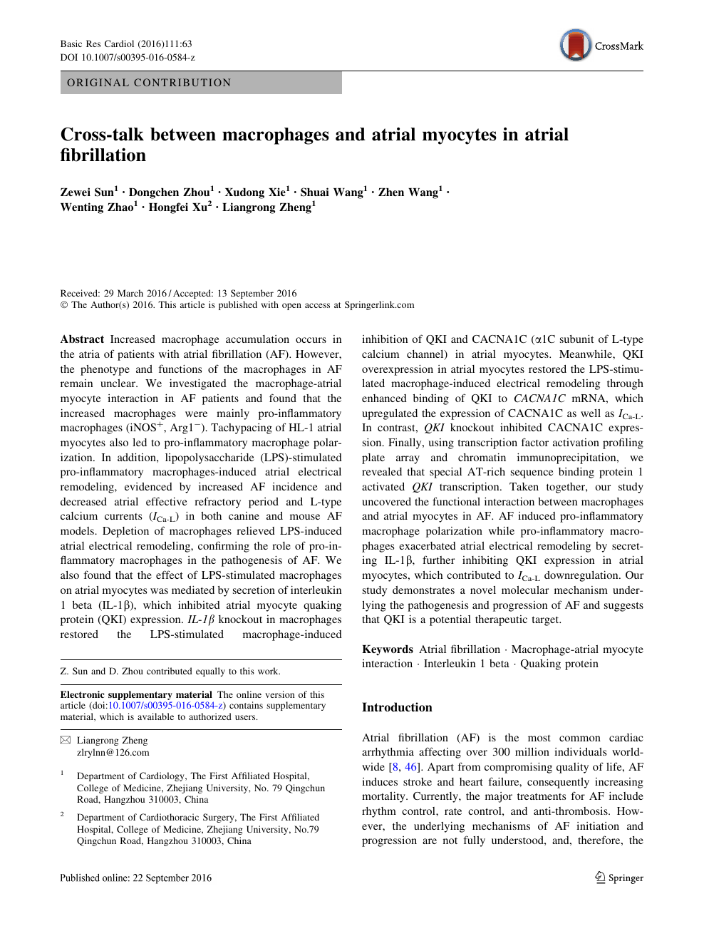 Cross Talk Between Macrophages And Atrial Myocytes In Atrial Fibrillation Topic Of Research Paper In Basic Medicine Download Scholarly Article Pdf And Read For Free On Cyberleninka Open Science Hub
