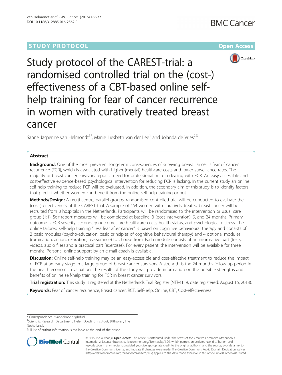 Verrassend Study protocol of the CAREST-trial: a randomised controlled trial TI-37