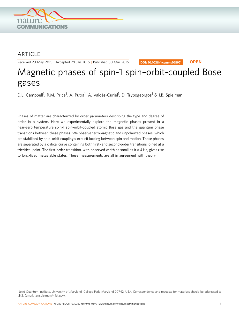Magnetic Phases Of Spin 1 Spin Orbit Coupled Bose Gases Topic Of Research Paper In Physical Sciences Download Scholarly Article Pdf And Read For Free On Cyberleninka Open Science Hub