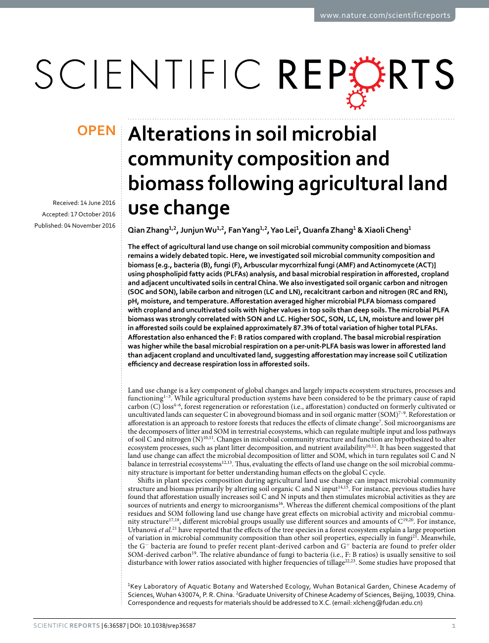 Alterations In Soil Microbial Community Composition And Biomass