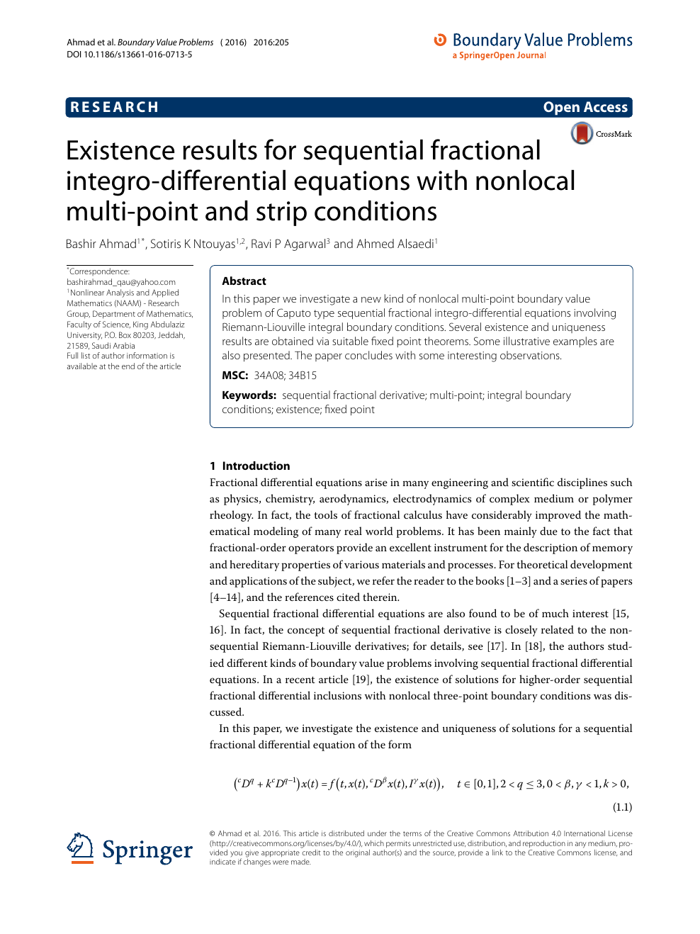 Existence Results For Sequential Fractional Integro Differential Equations With Nonlocal Multi Point And Strip Conditions Topic Of Research Paper In Mathematics Download Scholarly Article Pdf And Read For Free On Cyberleninka Open Science
