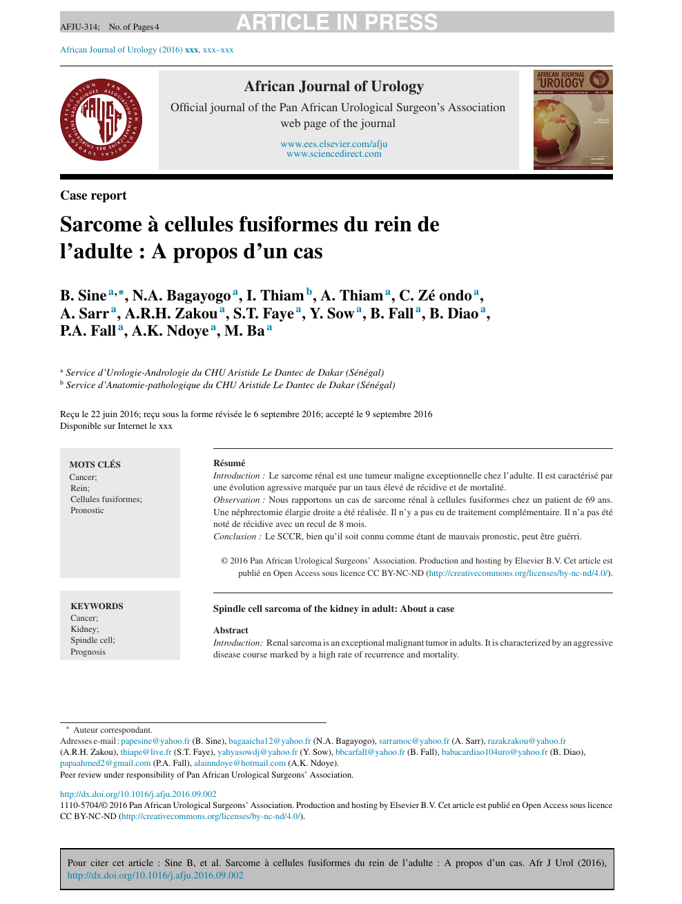 Sarcome A Cellules Fusiformes Du Rein De L Adulte A Propos D Un Cas Topic Of Research Paper In Clinical Medicine Download Scholarly Article Pdf And Read For Free On Cyberleninka Open