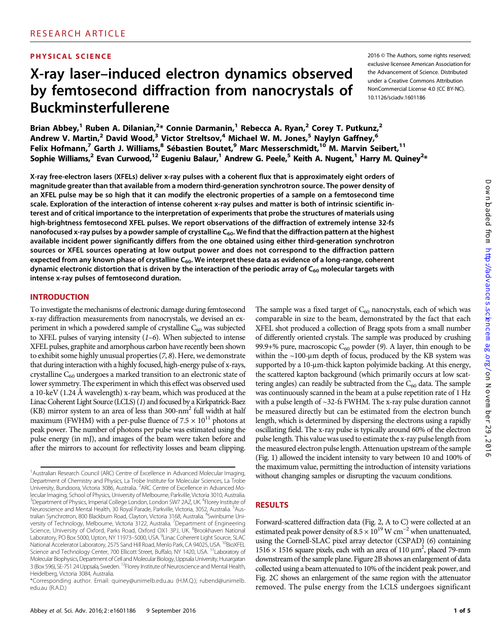 X Ray Laser Induced Electron Dynamics Observed By Femtosecond Diffraction From Nanocrystals Of Buckminsterfullerene Topic Of Research Paper In Nano Technology Download Scholarly Article Pdf And Read For Free On Cyberleninka Open Science Hub