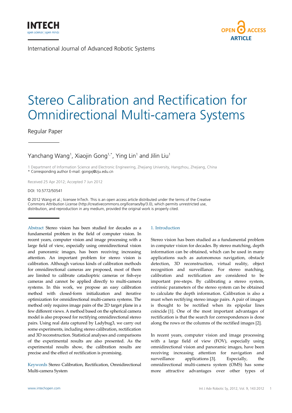Stereo Calibration And Rectification For Omnidirectional Multi