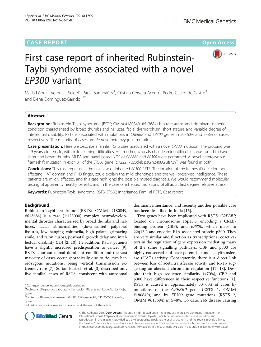 Rubinstein-Taybi syndrome, medical and dental care for special needs  patients: Clinical case report