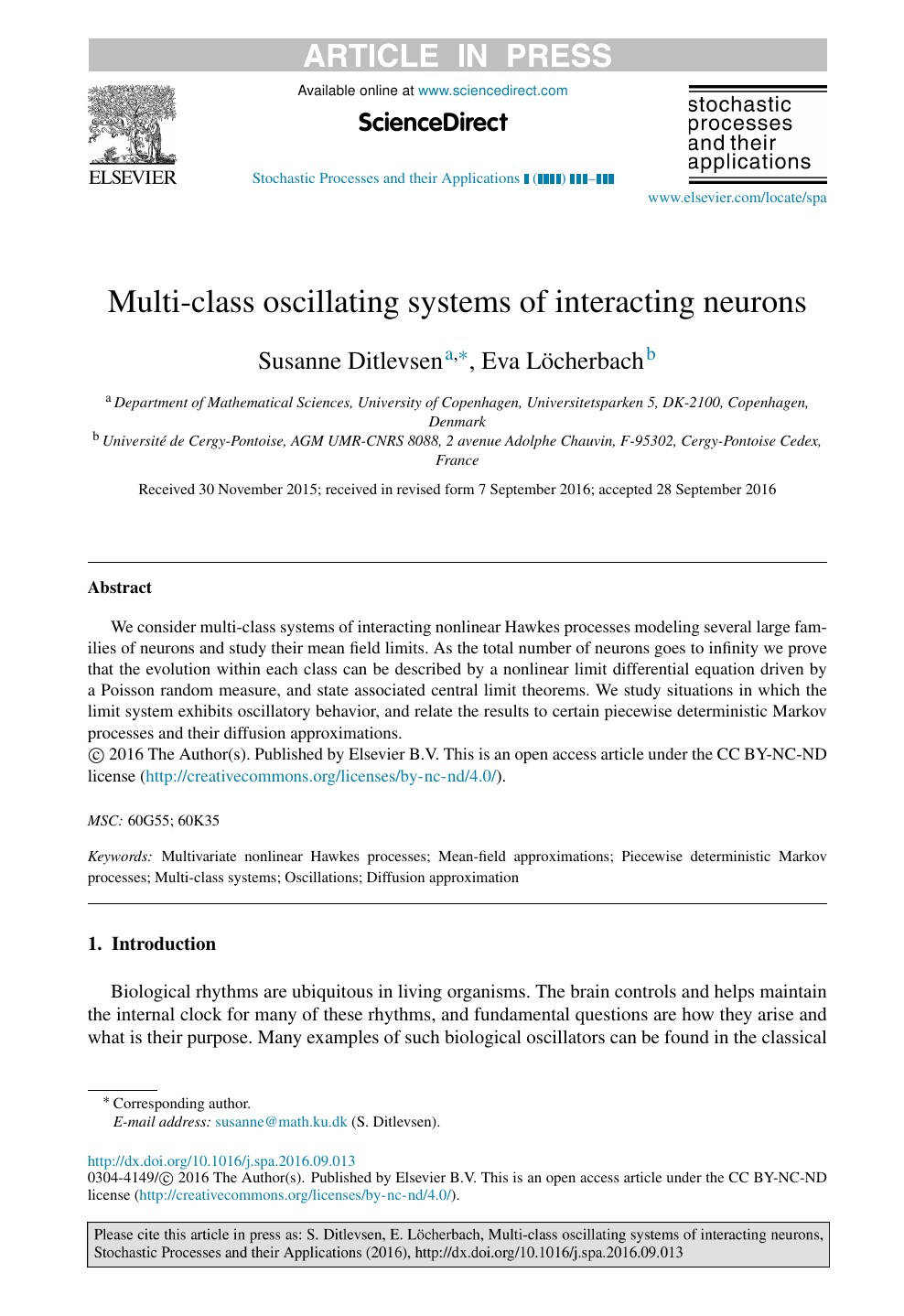 Multi Class Oscillating Systems Of Interacting Neurons Topic Of Research Paper In Mathematics Download Scholarly Article Pdf And Read For Free On Cyberleninka Open Science Hub