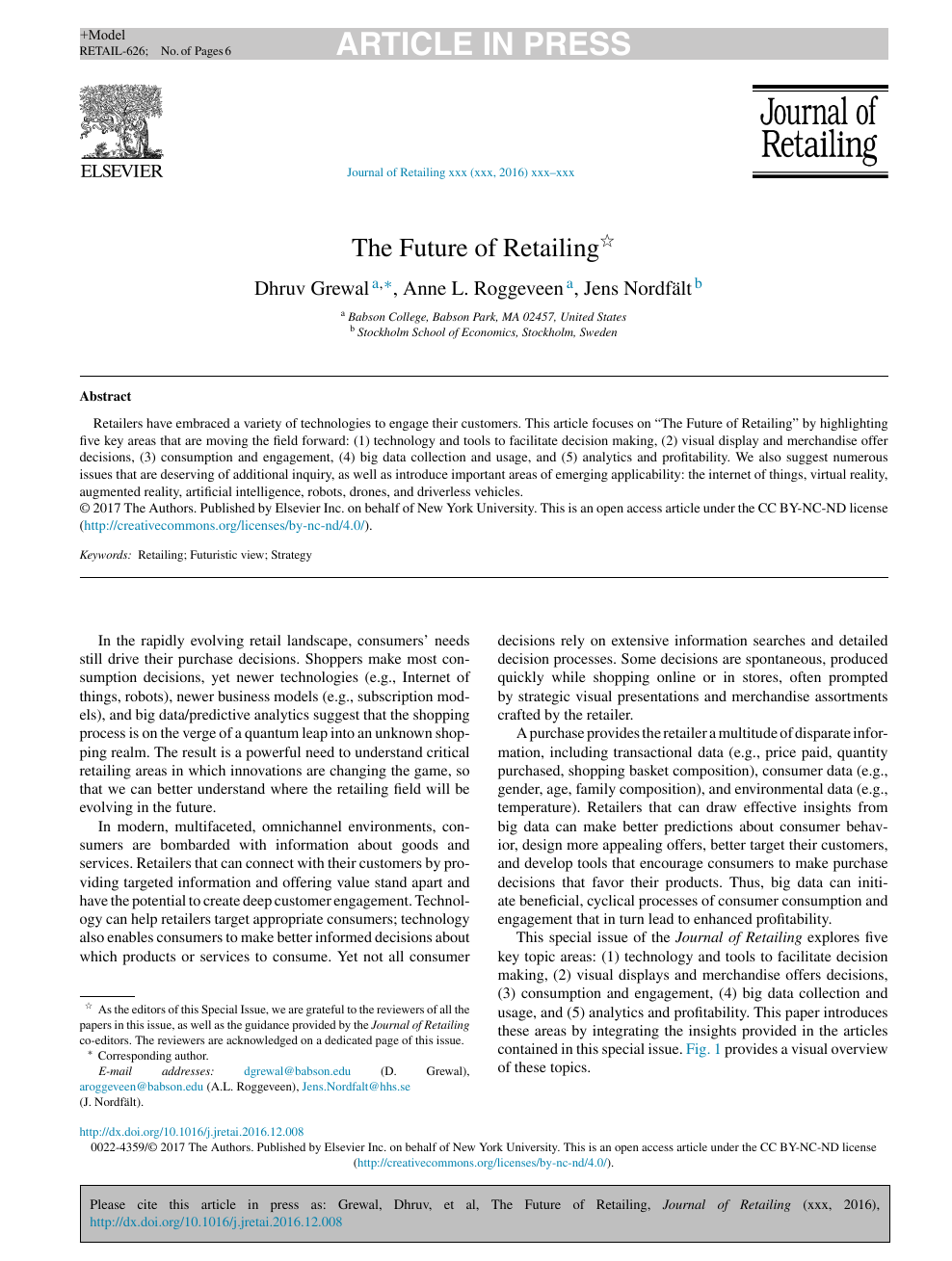 The Future Of Retailing Topic Of Research Paper In Computer And Information Sciences Download Scholarly Article Pdf And Read For Free On Cyberleninka Open Science Hub