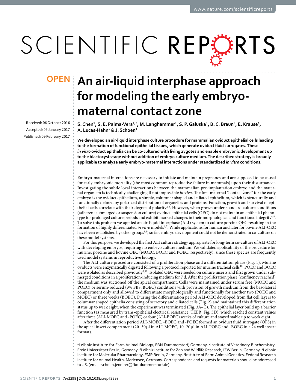 An Air Liquid Interphase Approach For Modeling The Early Embryo Maternal Contact Zone Topic Of Research Paper In Veterinary Science Download Scholarly Article Pdf And Read For Free On Cyberleninka Open Science Hub