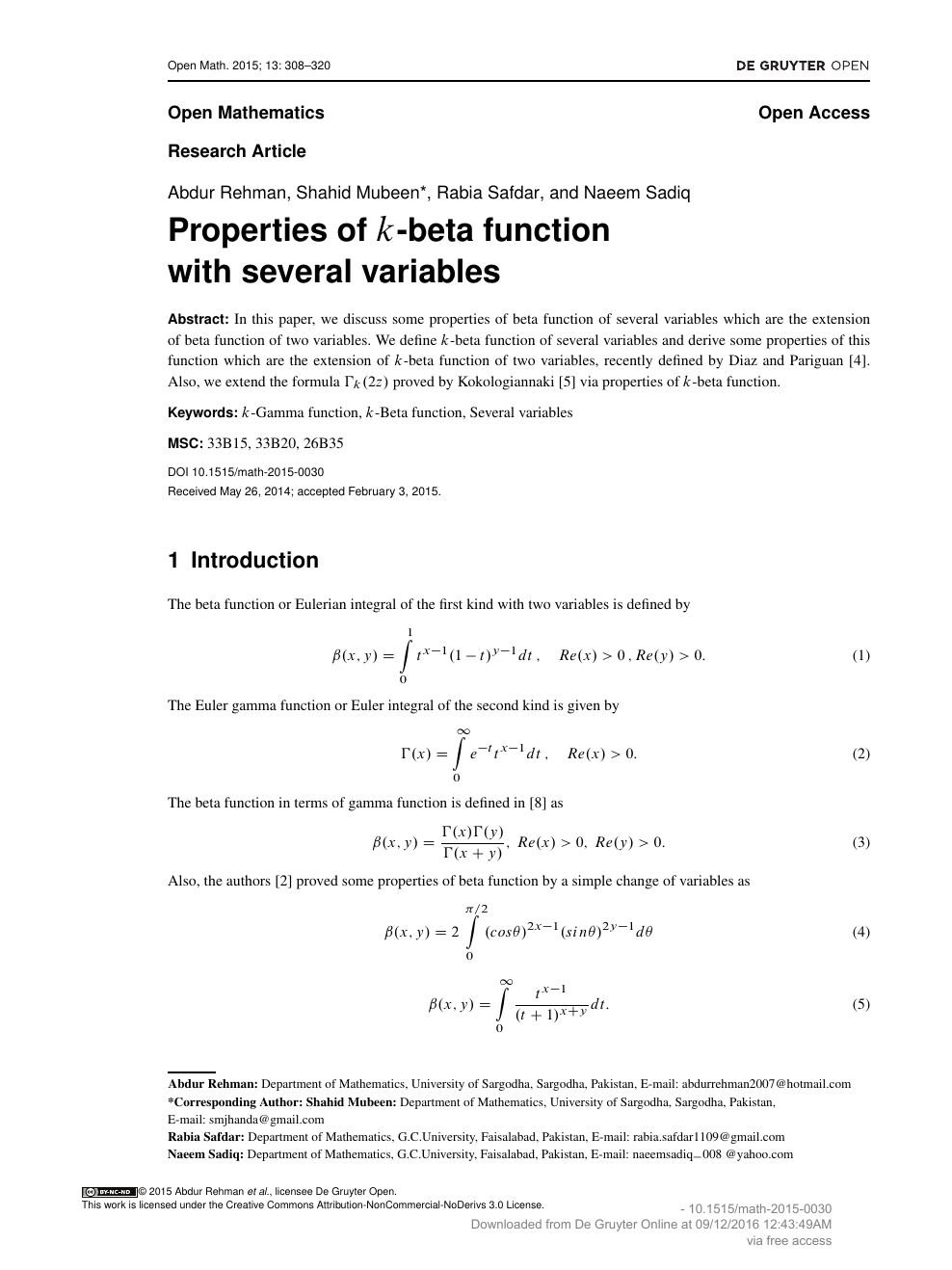 Properties Of K Beta Function With Several Variables Topic Of Research Paper In Mathematics Download Scholarly Article Pdf And Read For Free On Cyberleninka Open Science Hub