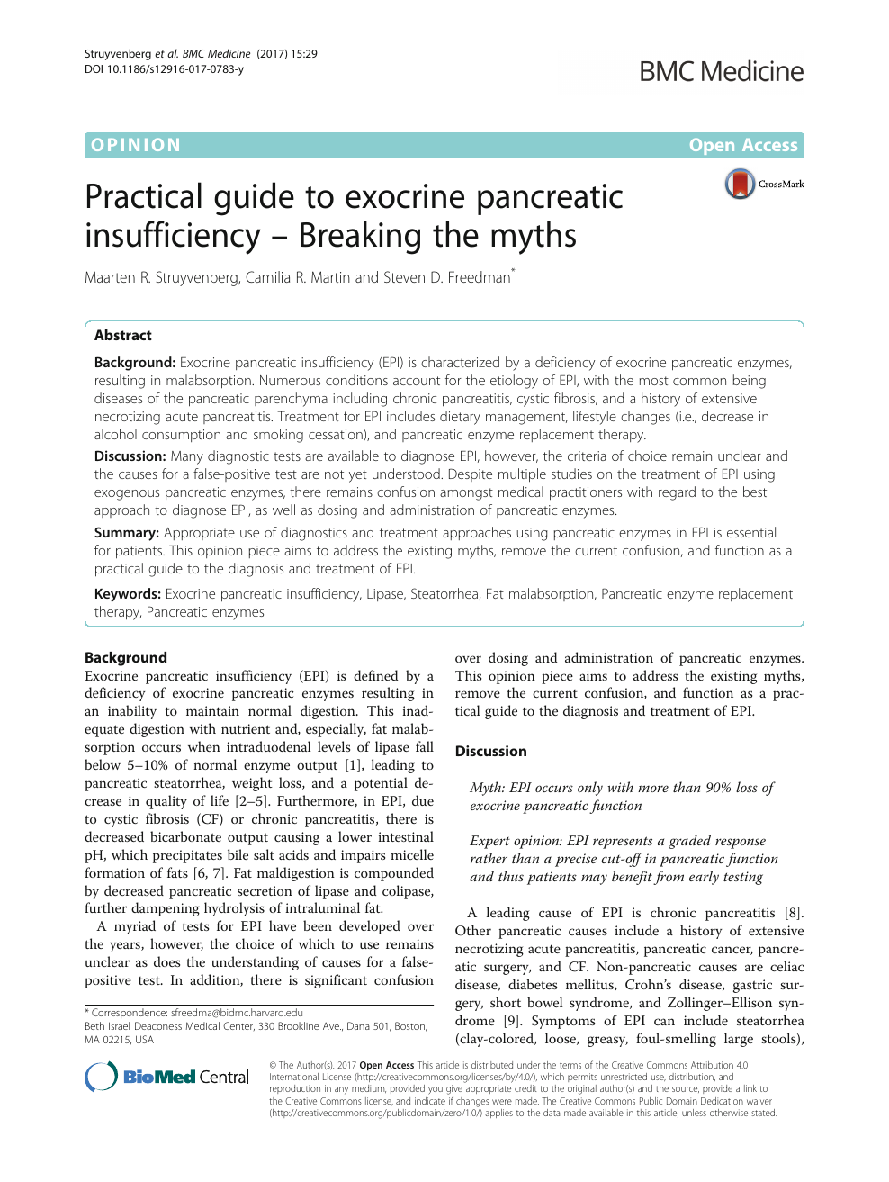 Practical Guide To Exocrine Pancreatic Insufficiency Breaking The Myths Topic Of Research Paper In Clinical Medicine Download Scholarly Article Pdf And Read For Free On Cyberleninka Open Science Hub