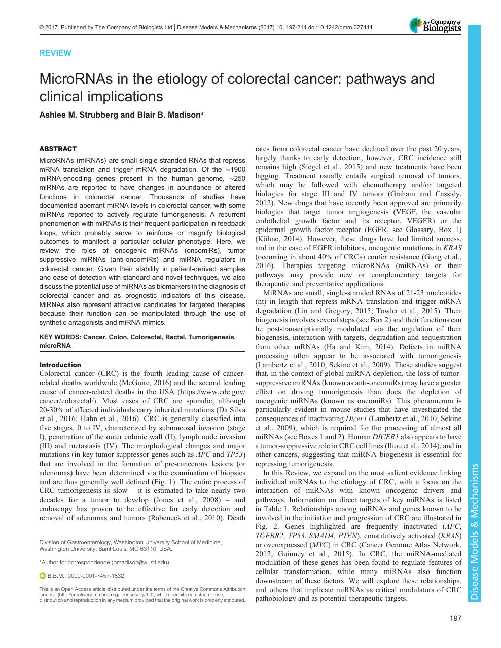 Micrornas In The Etiology Of Colorectal Cancer Pathways And Clinical Implications Topic Of Research Paper In Biological Sciences Download Scholarly Article Pdf And Read For Free On Cyberleninka Open Science Hub
