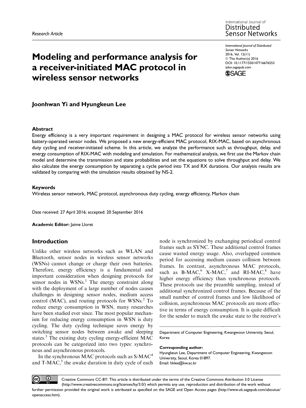 performance modeling of receiver initiated mac protocol for wireless sensor networks