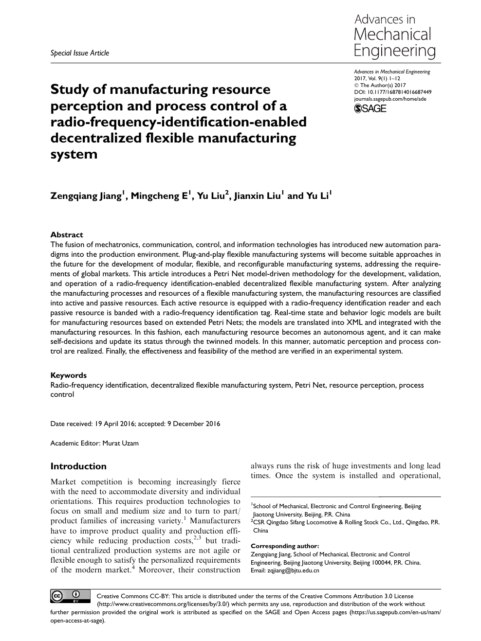 Study Of Manufacturing Resource Perception And Process Control Of A Radio Frequency Identification Enabled Decentralized Flexible Manufacturing System Topic Of Research Paper In Mechanical Engineering Download Scholarly Article Pdf And Read For Free On