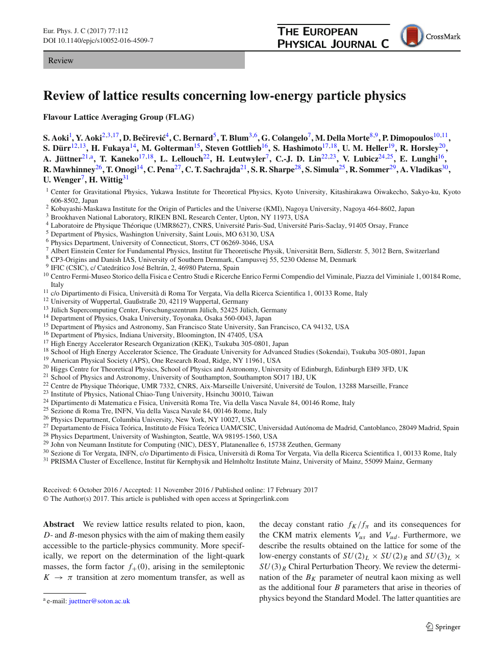 Review Of Lattice Results Concerning Low Energy Particle Physics Topic Of Research Paper In Physical Sciences Download Scholarly Article Pdf And Read For Free On Cyberleninka Open Science Hub