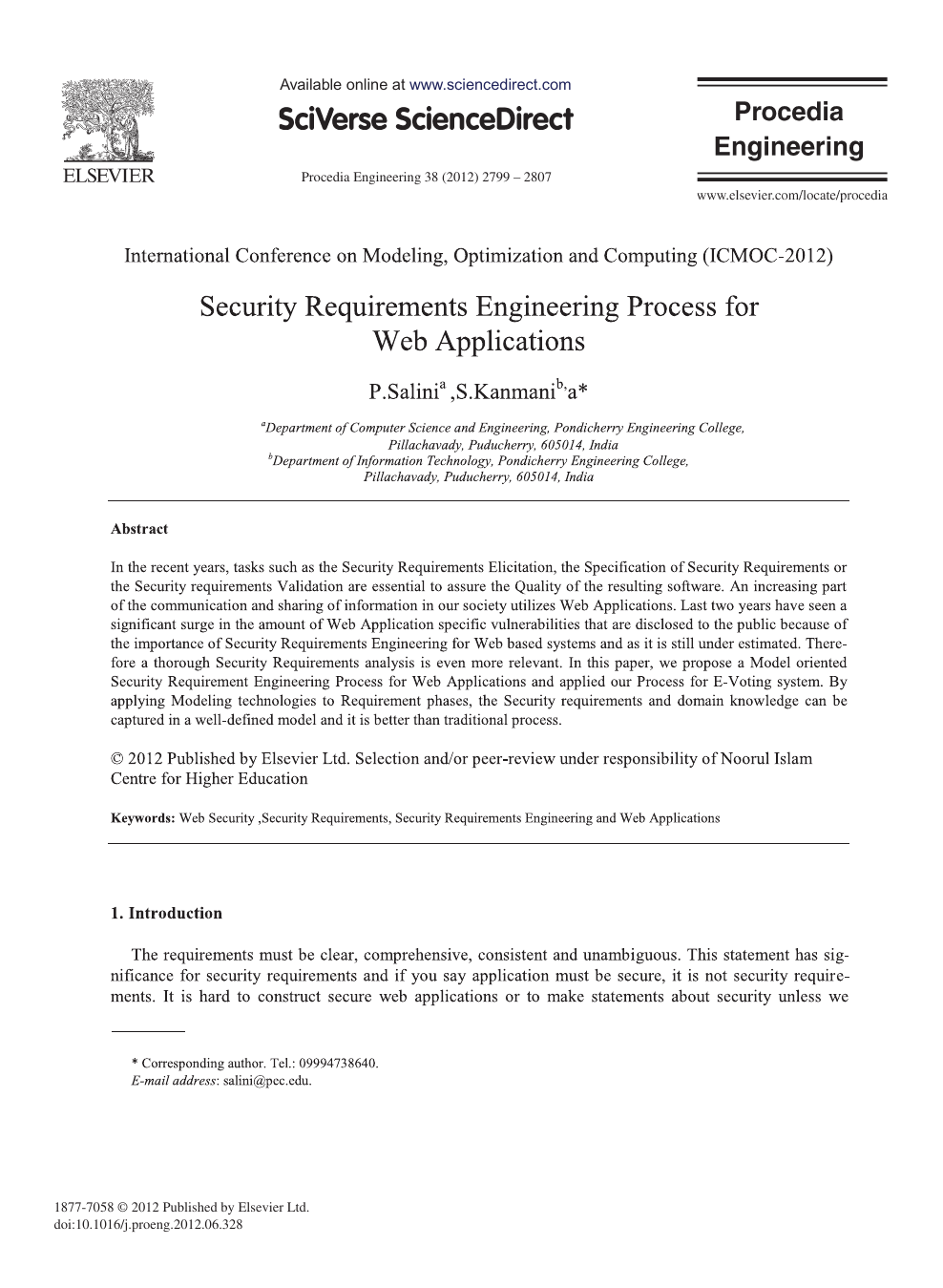 Security Requirements Engineering Process For Web Applications