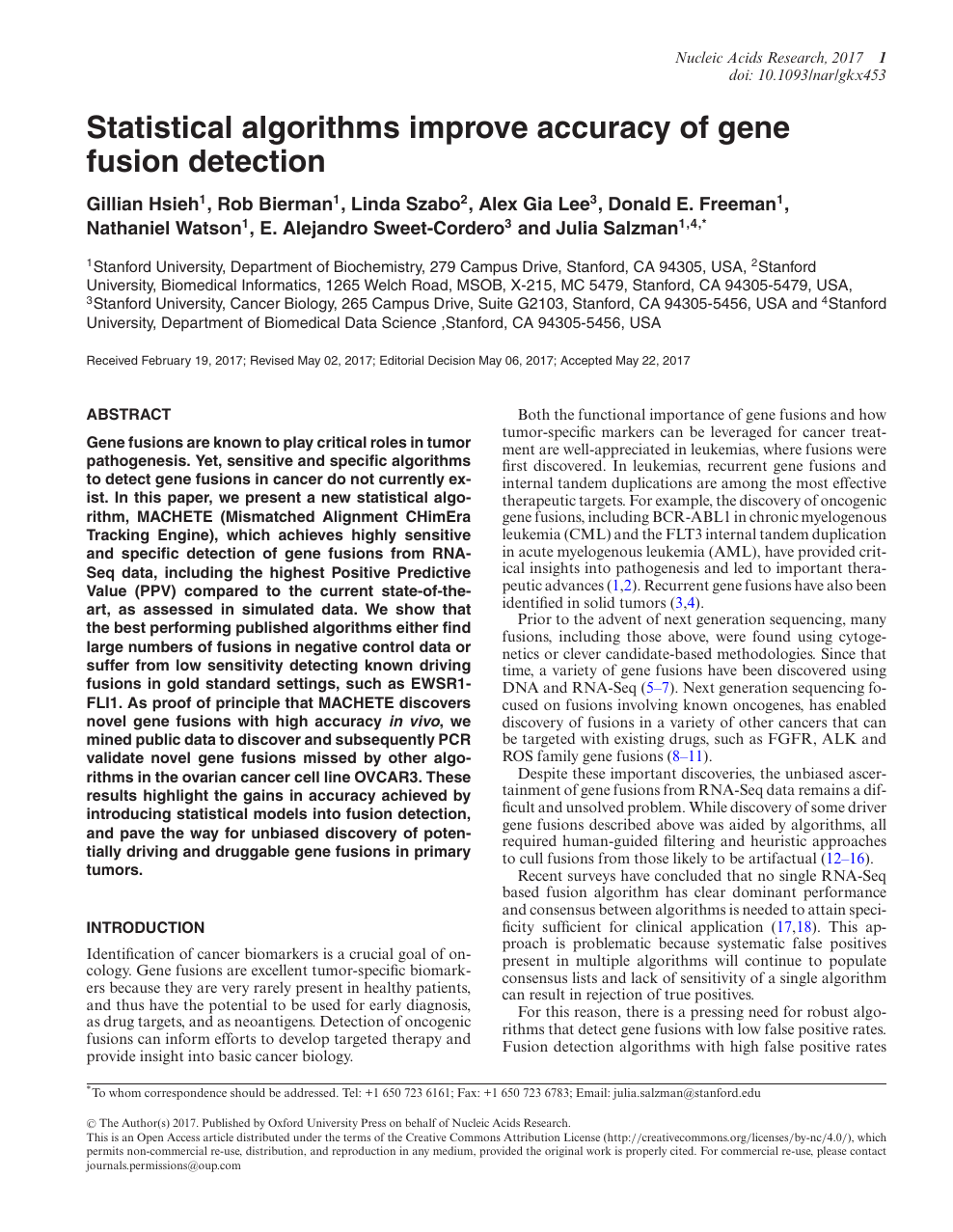 Statistical Algorithms Improve Accuracy Of Gene Fusion Detection Topic Of Research Paper In Biological Sciences Download Scholarly Article Pdf And Read For Free On Cyberleninka Open Science Hub