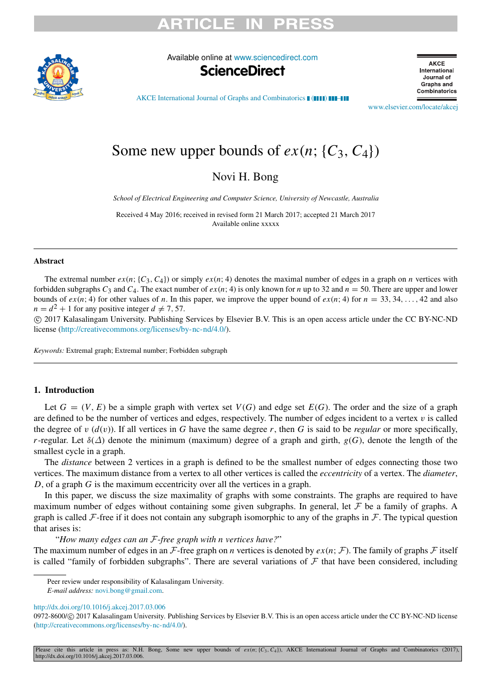 Some New Upper Bounds Of E X N C 3 C 4 Topic Of Research Paper In Mathematics Download Scholarly Article Pdf And Read For Free On Cyberleninka Open Science Hub