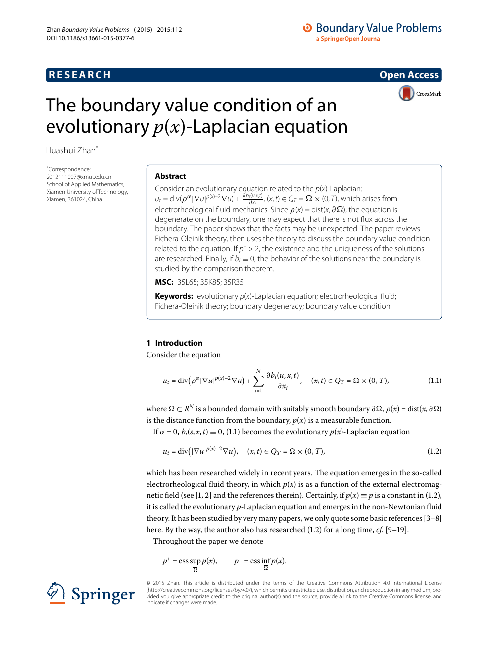 The Boundary Value Condition Of An Evolutionary P X P X Laplacian Equation Topic Of Research Paper In Mathematics Download Scholarly Article Pdf And Read For Free On Cyberleninka Open